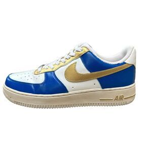 Nike Air Force 1 Low '07 31122-111‎ Men's Size 9 Custom White Royal Blue Gold